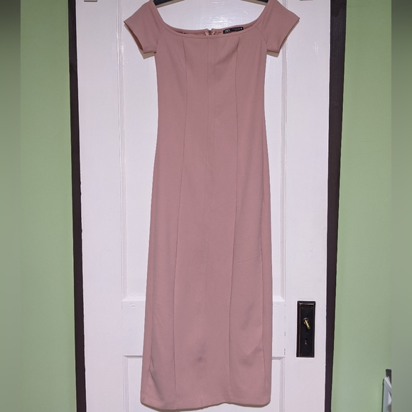 Zara Pink Off The Shoulder Formal Dress Sz Medium - Picture 5 of 5